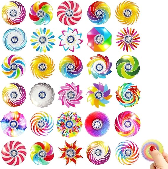 30 Pack Mini Fidget Spinners for, Fidget Toys for Various Styles Spinning Toys Party Bag Fillers, Colourful Hand Spinners for Office Home and Travel