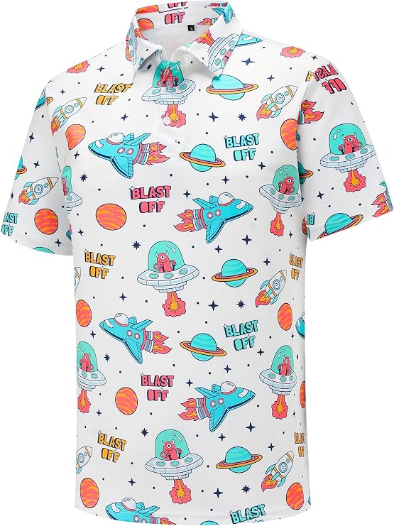 Men's Golf Polo Shirts Funny Golf Shirts for Men Short