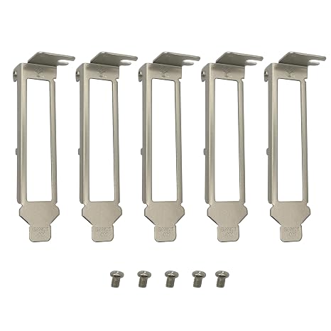 BestParts 5pcs Generic Low Profile Brackets for Intel E1G44ET E1G44ET2 I340-T4 I350-T4 HP NC365T DELL H092P K828C HM9JY YT674 Quad Port with Screws