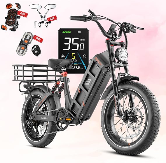eAhora 2026 Juliet Pro 2 43-31Mph Electric Bike for Adults 5400W Dual Motor Ebike 60V/70Ah 48V/60Ah 200+Miles Long Range Electric Bicycle 20" Fat Tires Full Suspension Electric Mountain Bike