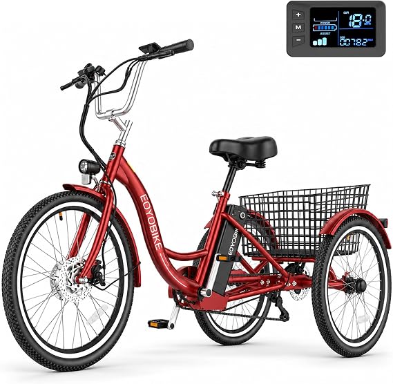 MOONCOOL Electric Tricycle for Adults, Electric Trike for Seniors, 350W