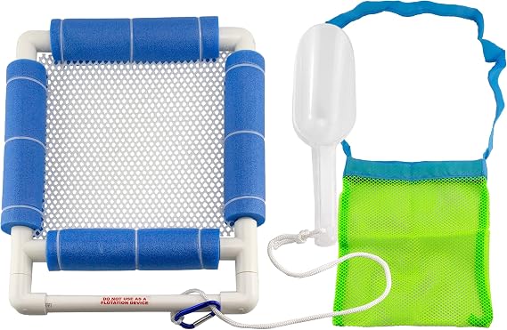 Attatoy Shark Tooth Sand Sifter Set; Beach Fun Play Set w/Mesh Screen, Scoop, Clip, Bag and Treasure Hunt Guide