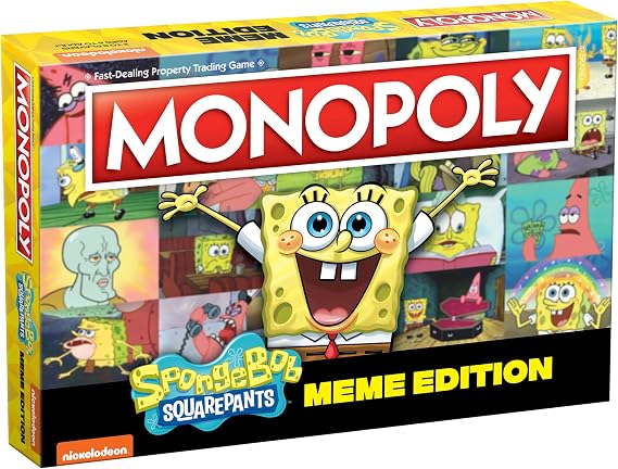 Monopoly Spongebob Squarepants Meme Edition | Based on Nickelodeon Show | Featuring Familiar Memes of Locations, Episodes, and Characters | Officially-Licensed & Collectible Monopoly
