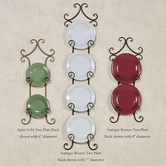 Touch of Class Regalla Petite Plate Rack, Antique Bronze, 38"