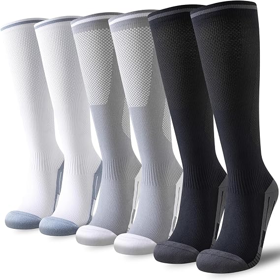 Niorasen Compression Socks for Women Men 20-30mmHg, 3 Pairs Flight Socks