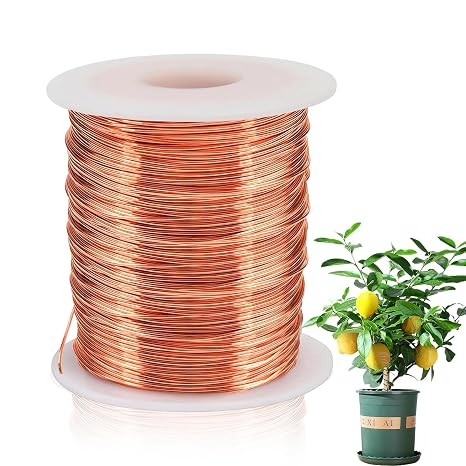 260 Feet Pure Copper Wire, 24 Gauge/0.5mm Electroculture Gardening Coil Bare 1 Pound 99.9% Soft Copper for DIY Gardening Growing Plants