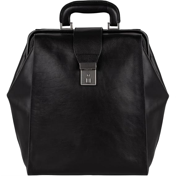 Time Resistance Leather Backpack for Men and Women - Business Rucksack Laptop Bag (Black)
