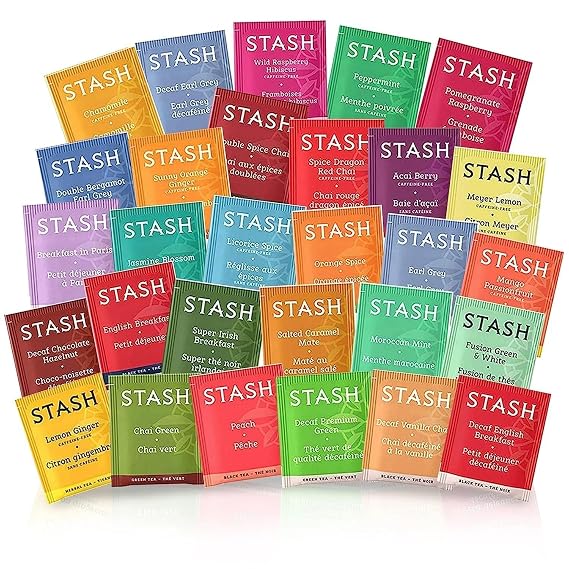 Tea Bags Sampler Assortment Box Perfect Variety - English Breakfast, Green, Black, Herbal, Chai Tea and more 80 Count