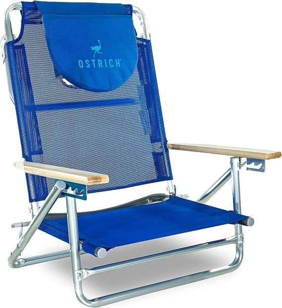Ostrich South Beach Portable Tanning Recliner Chair with Carry Strap