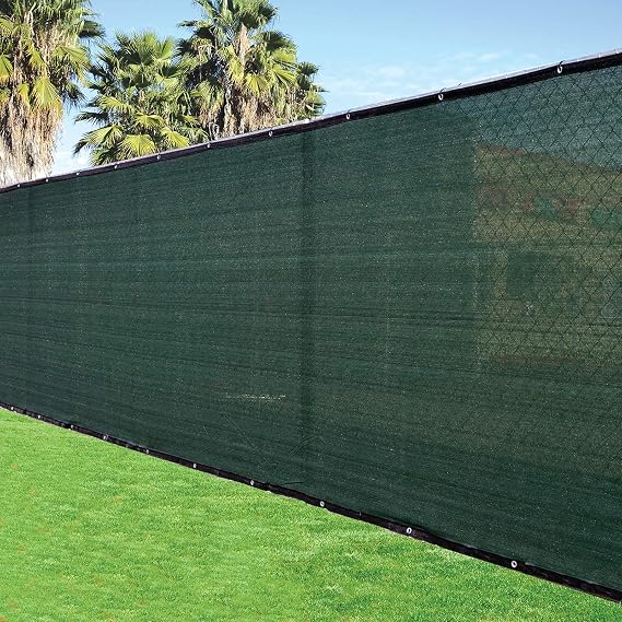 5'x50' 5ft Tall Green Fence Privacy Screen Windscreen Shade Cover Mesh Fabric (Aluminum Grommets) Home, Court, or Construction