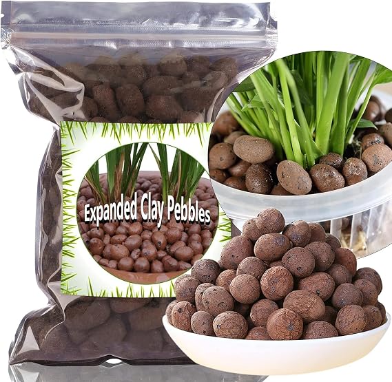 Expanded Clay Pebbles 1L, 8mm-14mm Clay Balls for Plants, Organic Plant Grow Media, Porous Stones for Hydroponics, Drainage, Decoration, Aquaponics, and Other Gardening Essentials