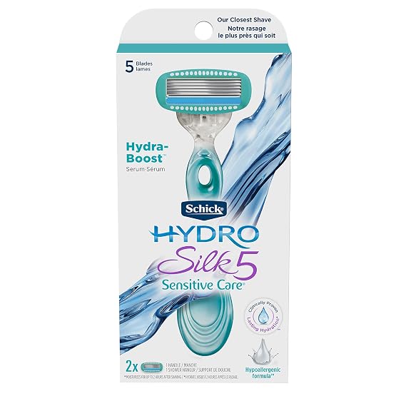 Schick Hydro Silk Sensitive Skin Razor for Women with 2 Moisturizing Razor Blade Refills