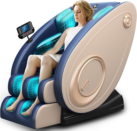 BILITOK Full Body Zero Gravity Massage Chair with Heat Therapy, 5 Auto Modes, and Remote Control, Ultimate Relaxation for Back, Shoulders, Arms, Hips, and Calves (Blue)