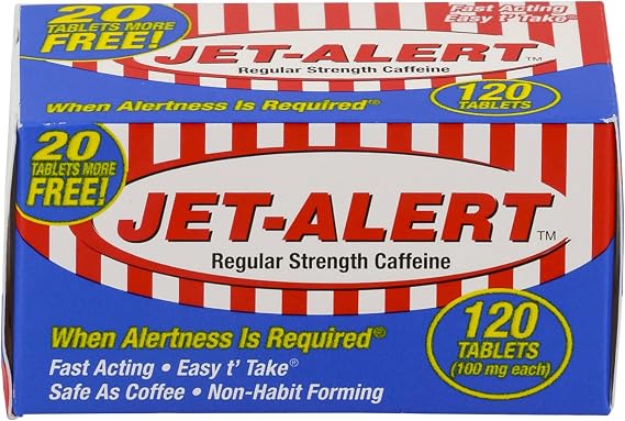 Jet-alert 100 Mg Each Caffeine Tab 120 Count Value Packs (12)