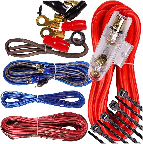 Complete 1500W Gravity 8 Gauge Amplifier Installation Wiring Kit Amp Pk3 8 Ga Red - for Installer and DIY Hobbyist - Perfect for Car/Truck/Motorcycle/Rv/ATV