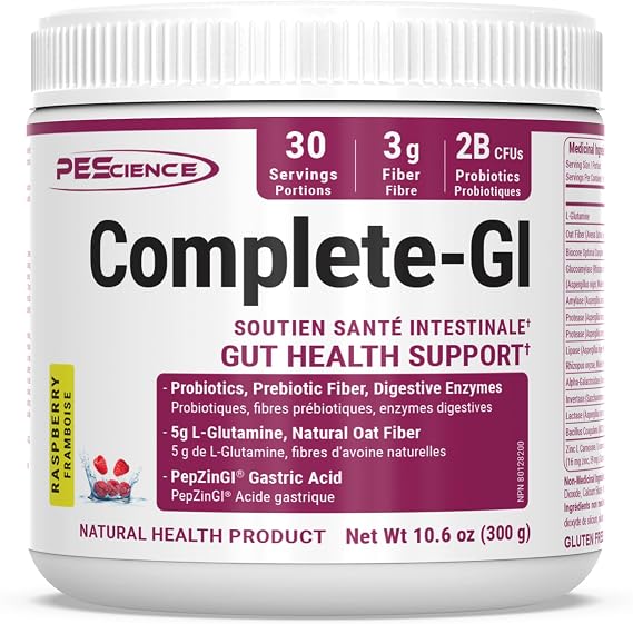 PEScience Complete-GI Gut Health Powder, Raspberry, 30 Servings