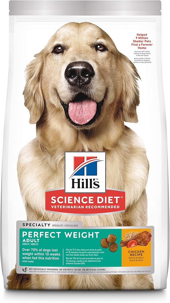Hill's Science Diet Hill's Pet Nutrition Dry Dog Food, Adult, Perfect Weight for Healthy Weight & Weight Management, Chicken Recipe, 28.5 lb. Bag