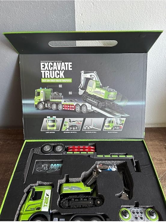 Kumandalı Full Fonksiyon Kamyon-Tır-Excavator, Işıklı Sesli, Özel Çantalı