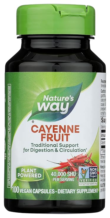 Natures Way Cayenne Pepper 40000 HU, 100 CT