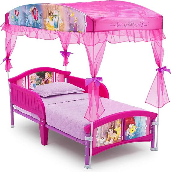 Delta Children Canopy Toddler Bed, Disney Princess(54.5" lx29.5 w x 51" h)