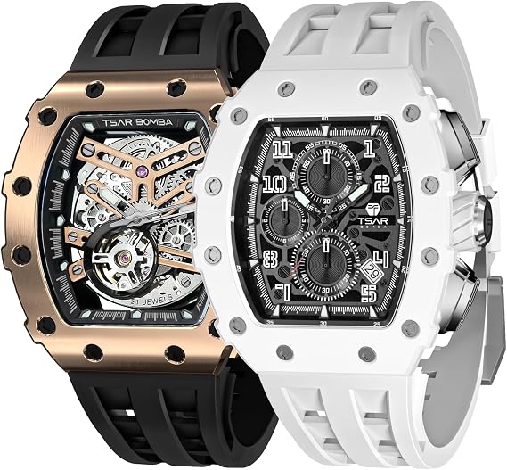 TSAR BOMBA Mens Watches Quartz Watch + Mechanical Watch Combination-8204 & 8208