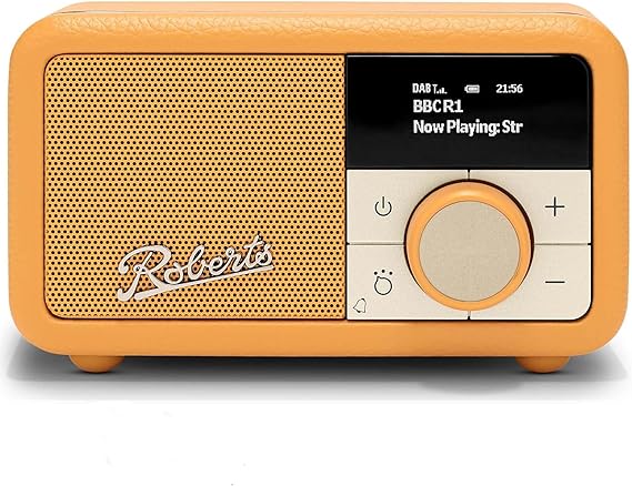 Roberts Revival PETITE2 FM/DAB/DAB+ Digital Radio with Bluetooth, Sunburst Yellow