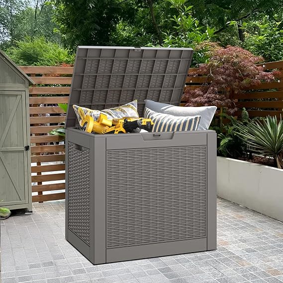 Bifanuo Outdoor Storage Box, 30 Gallon Deck Box Waterproof for Patio