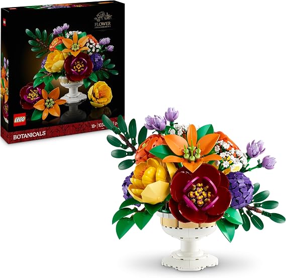 LEGO Botanicals Çiçek Aranjmanı 10345 - Yetişkin Kadınlar ve Erkekler için Kamelya, Şakayık ve Ortanca Çiçeği Dahil Yapay Çiçekler İçeren Koleksiyonluk Yaratıcı Model Yapım Seti (1161 Parça)