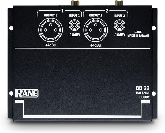 Rane BB22 Unbalanced to Balanced Converter, Black