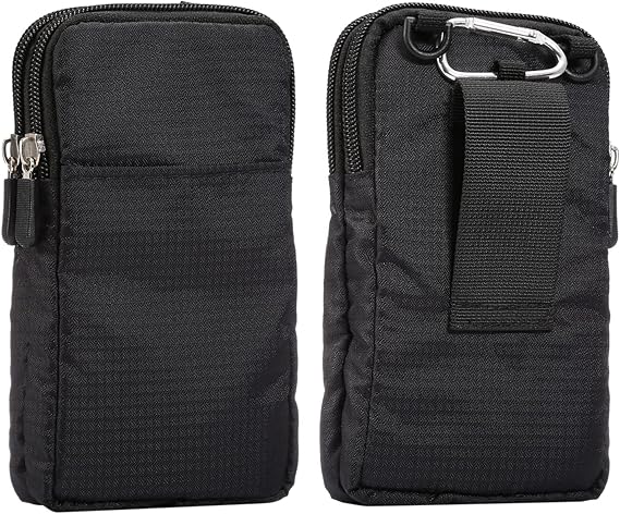 Cell Phone Belt Clip Bag Men, Crossbody Cell Phone Purse Small, Vertical Cell Phone Holster, 6.0" Outdoor Travel Waist Pouch Cellphone Shoulder Messenger Bag Zipper Wallet Phone Holder with Belt Loop