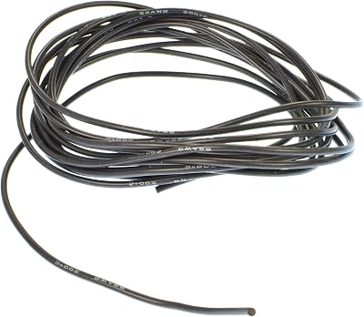 Apex RC Products 10 Black 22 Gauge Super Flexible High Strand BatteryMotor Silicone Insulated Copper Wire #1191