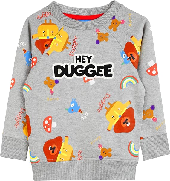 Hey Duggee Sweatshirt Squirrels Club Boy's Grey Long Sleeved Kids Sweater