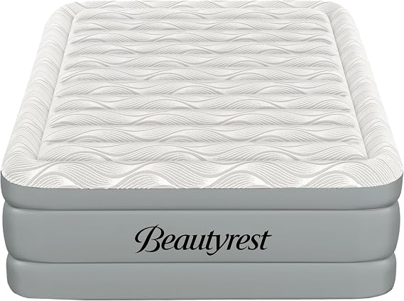 Beautyrest Luxaire, Queen Size Luxury Air Mattress, 20 Inch Height with Cool Vent Top, Smart Auto Shut-Off Pump, Puncture Resistant Ever Firm Fabric with Edge Support