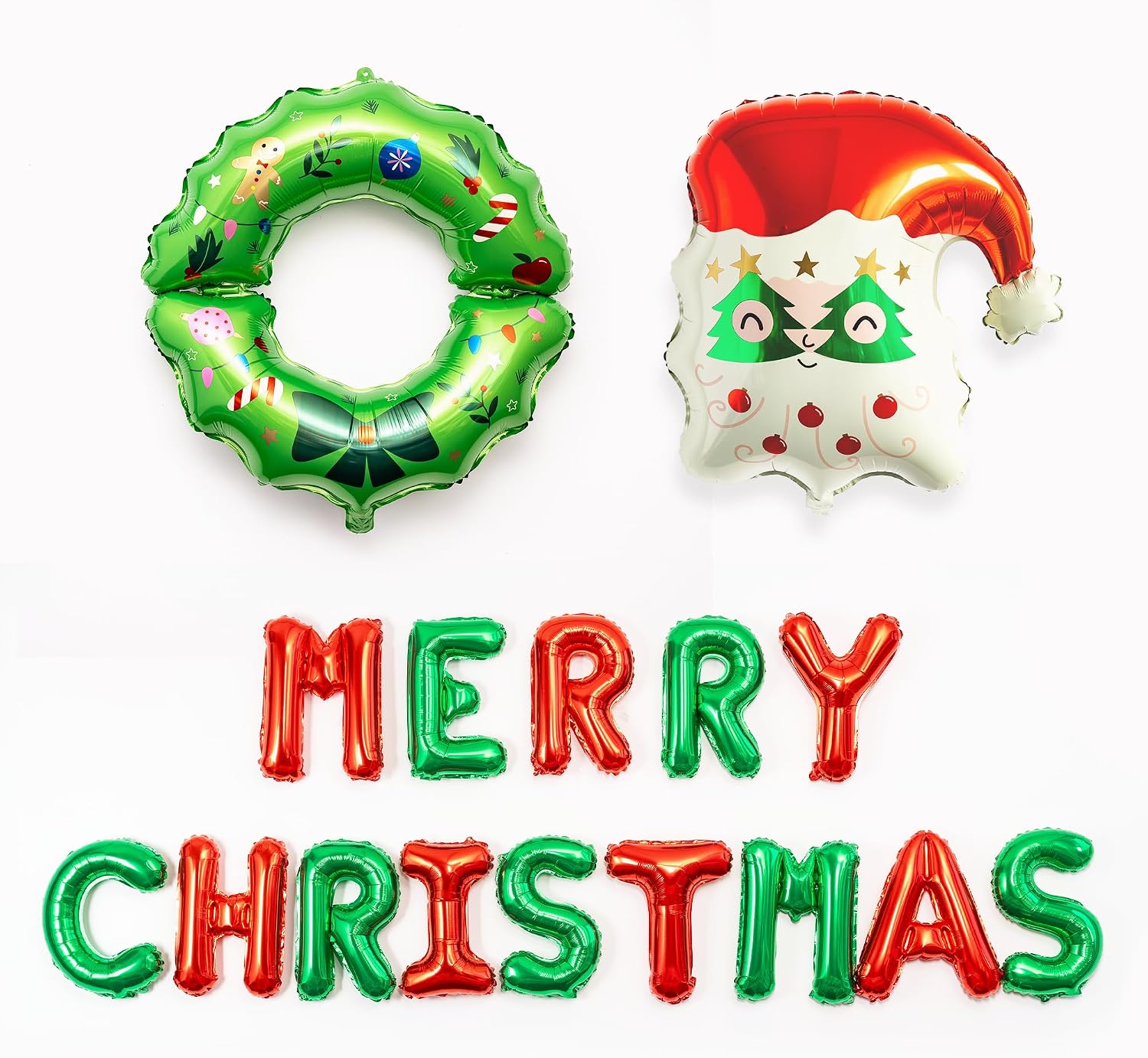 HOUSE OF PARTY Christmas Foil Balloons for Party Decorations | Xmas Letter Balloons for Party Supplier | Hanging Decorations Indoor for Home