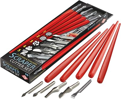 Essdee Scraper Cutter Set 5 Assorted Cutters and Holders, 19.5 x 5.5 x 1.8 cm