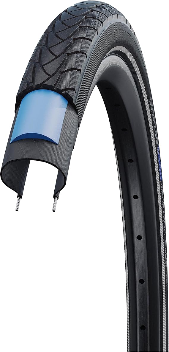 Schwalbe Marathon Plus SmartGuard Tyre, Black/Reflective