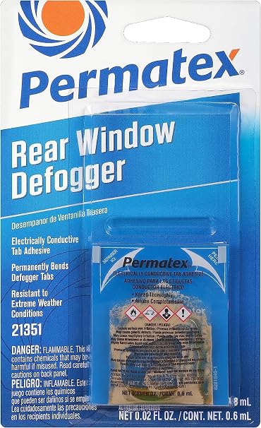 6 Pack Permatex 21351 Electrically Conductive Rear Window Defogger Tab Adhesive - 2 Part Kit