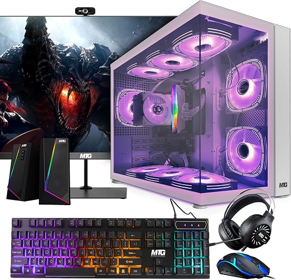 MTG Khuno Gaming Tower PC, i7-8, 16GB RAM, 2TB Nvme|4TB HDD, Win 11 Pro