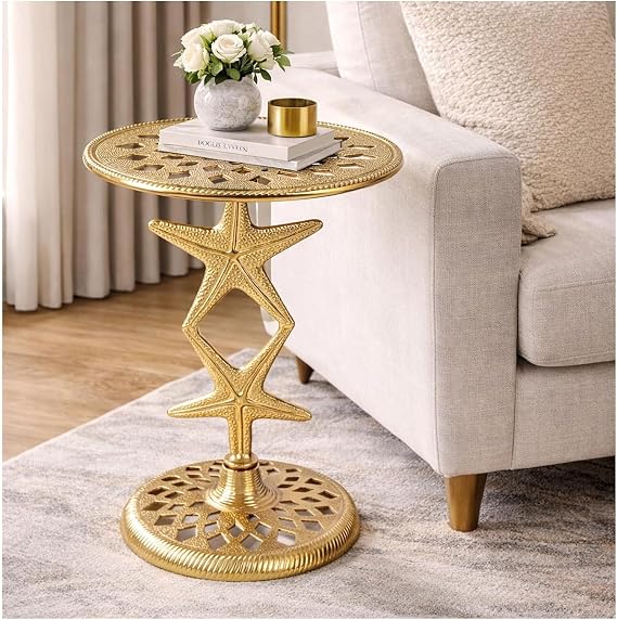 End Table Gold Star Round Metal End Table, 15x19