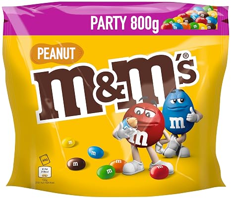 M&M'S Chocolate Beans Peanut Milk Chocolate Party Mix Bulk Pack 800g