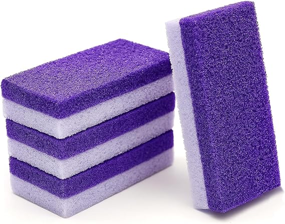 4 PCS Double-Sided Pumice Stone for Feet, Foot Scrubber, Purple | Pedicure Tool, Callus Remover
