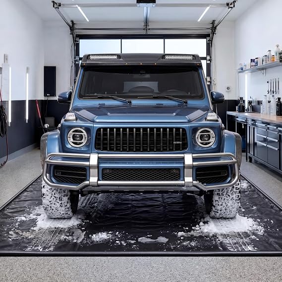 Garage Floor Containment Mat, 2.4 x 4.8 Metres, Heavy Duty Waterproof Non-Slip, Car Protection Mat