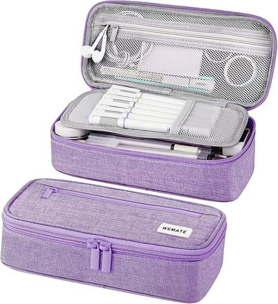 WEMATE Pencil Case, Large Storage Organizer, Makeup Bag, Teacher Must - have, Big Pencil Pouch, Marker Case for College