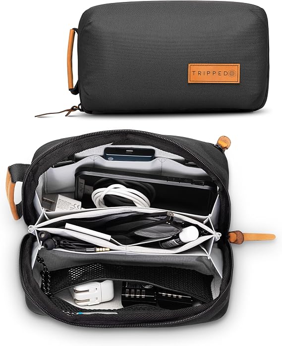 TRIPPED Travel Gear Tech Organizer Pouch for Cables and Accessories