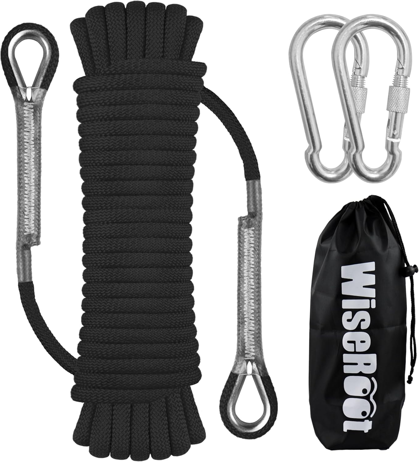 8mm Static Climbing Rope: Heavy Duty Outdoor Rock Climbing Rope for Arborist Tree Work, Rescue, Camping & Hiking, 10m32ft, 20m64ft, 30m96ft OrangeBlack