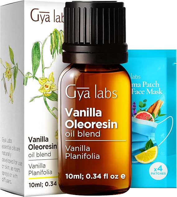 100% Pure Vanilla Oleoresin Essential Oil for Skin & Diffuser - 0.34 Fl Oz | Vanilla Oil for Hair, Aromatherapy & DIY, Long-Lasting Sweet Scent, Natural Fragrance Oil - Gya Labs