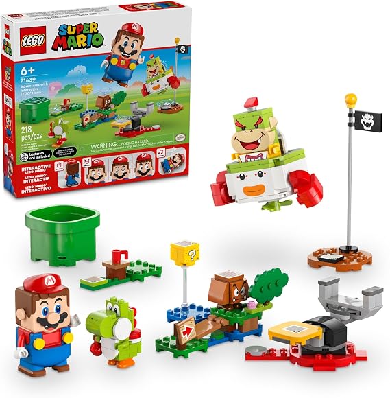 LEGO Super Mario Adventures with Interactive Mario, Bowser Jr.s Clown Car Playset Vehicle, Yoshi Toy & Playset, Nintendo Toy Gift for Boys, Girls and Gamers Ages 6 and Up, 71439
