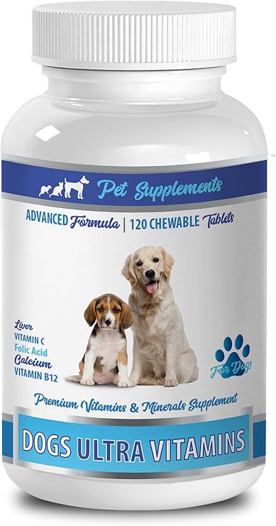 Dog Muscle Builder - Ultra Vitamins for Dogs - Chews - Powerful Formula - Mineral Complex - Vitamin c for Dogs Pills - 90 Treats (1 Bottle)