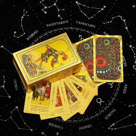 Tarot Cards Deck, Water Proof with Guidebook Divination Cards, 80 Fortune Telling Game Set for Family Reunion Beginners Expert Readers for Holiday Christmas Birthday Gifts
