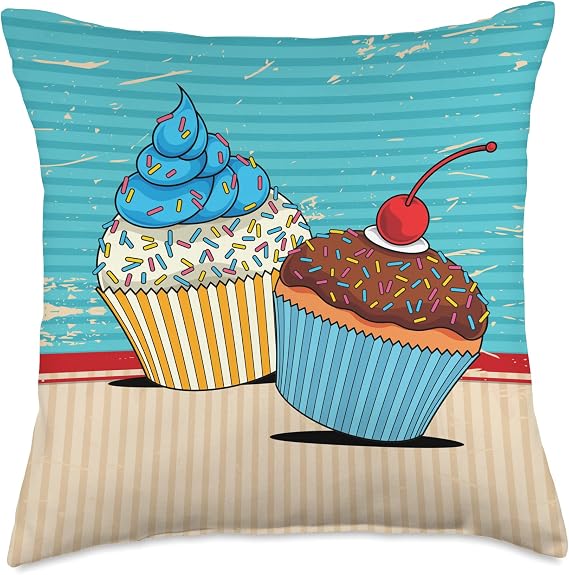 Cupcake Baking Pastry Baker Sweet Dessert Cupcake Throw Pillow